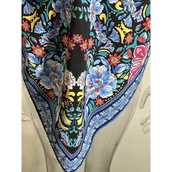 OLM Halter Top Womens Large Handkerchief Hem Floral Print Psychedelic - Picture 8 of 15